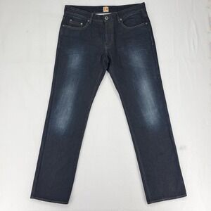 Hugo Boss Orange Jeans Mens 36x32 Blue Dark Wash Straight Denim